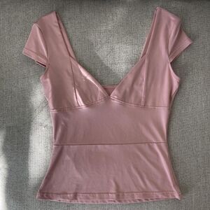 Pink V Neck Top